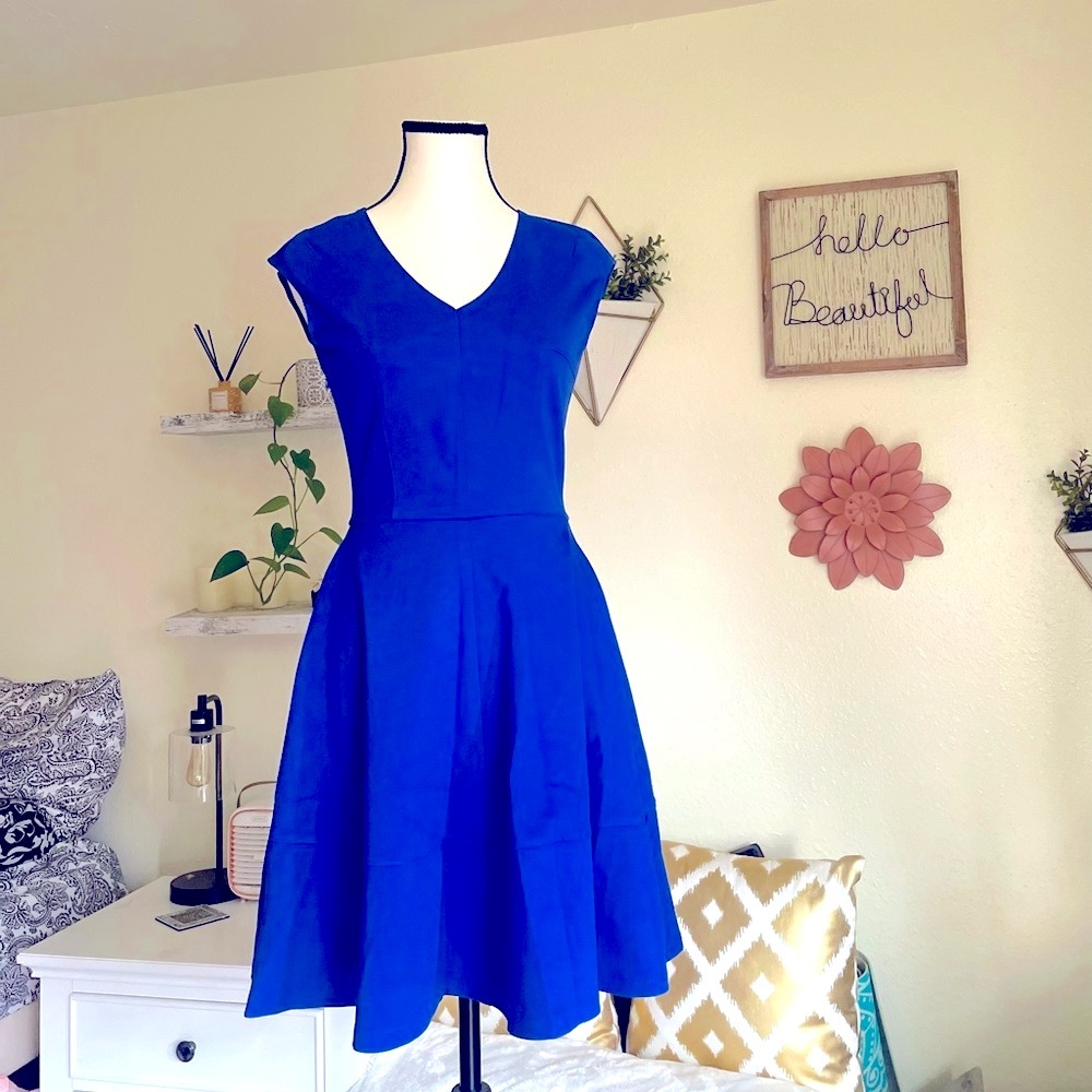 Bar III Royal Blue Fit & Flare Mini Dress Size S/P